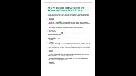 ase practice test a6|a6 ase test at youtube.